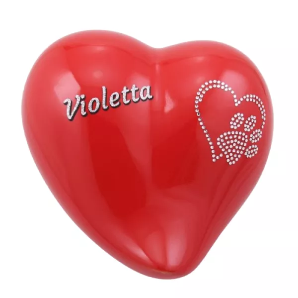 Beispiel Folienbeschriftung Glitzer-Schatteneffekt mit Name, Glitzer in silberfarben, Schatten schwarz auf Herzurne Art. Nr. 812153