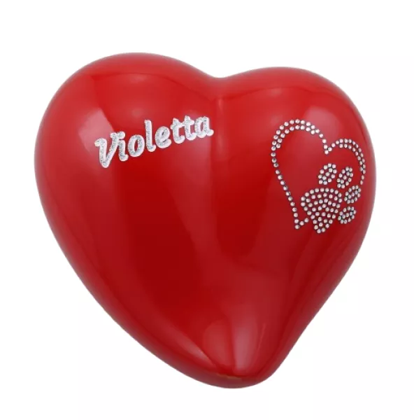 Beispiel Folienbeschriftung Glitzer-Schatteneffekt mit Name, Glitzer in silberfarben, Schatten weiß auf Herzurne Art. Nr. 812153