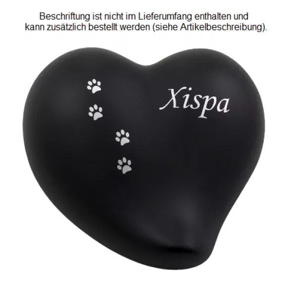 Beispiel einer Folienbeschriftung mit Name und Pfotenspur Beispiel einer Folienbeschriftung mit Name und Pfotenspur