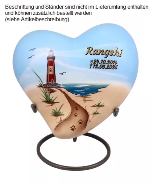 Beispiel Folienbeschriftung mit Schatteneffekt in gold, Schattenfarbe schwarz, Herz-Größe 1,7 Liter -Beschriftung und Ständer nicht im Lieferumfang enthalten