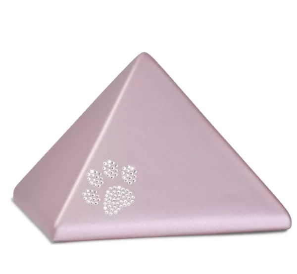 Tierurne Pyramide Kristallpfote rosé