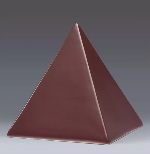Pyramide-Tierurne bordeaux glasiert mit matter Oberfläche