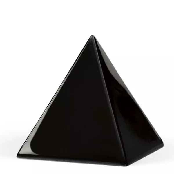 Pyramide-Tierurne schwarz glasiert mit glänzender Oberfläche