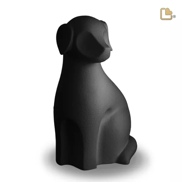 Tierurne Hund Keramik in dunkelgrau Tierurne Hund Keramik in dunkelgrau