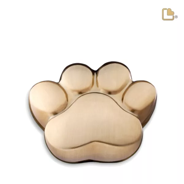 Tierurne Pfote Metall goldfarben Tierurne Pfote Metall goldfarben
