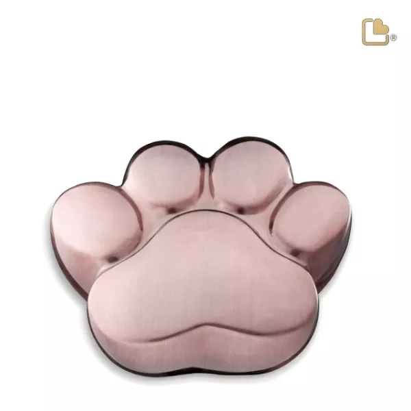 Tierurne Pfote Metall roségoldfarben Tierurne Pfote Metall roségoldfarben
