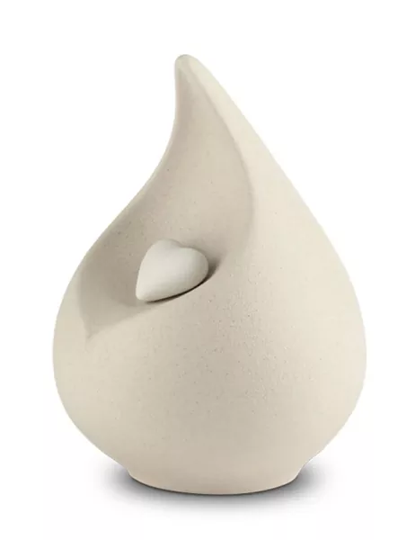 Tierurne Tropfen Feinsteinzeug in beige