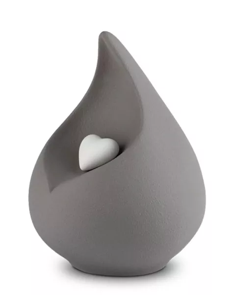 Tierurne Tropfen Feinsteinzeug in grau