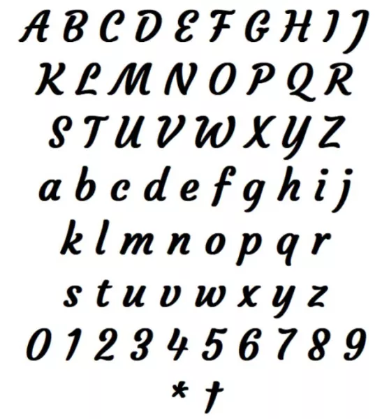 Schriftform für Folienbeschriftung Feinsteinzeugurne
