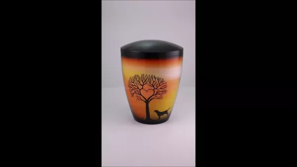 Produktvideo Tierurne Airbrush Hund Motiv Herzbaum 2,8 Liter