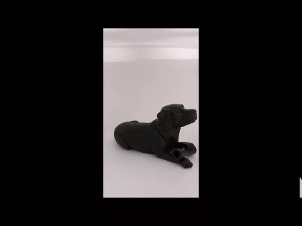 Produktvideo Kunstharzurne Labrador-Skulptur mit Knochen, 2,4 Liter